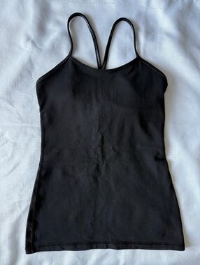 Lululemon Black Strappy Yoga Tank Top w/ Built-in Bra - Size 4 - EUC